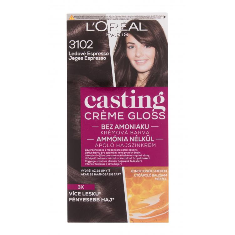L´Oréal Paris Casting Creme Gloss Farba na vlasy pre ženy 48 ml Odtieň 3102 Iced Espresso