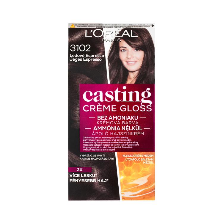 L&#039;Oréal Paris Casting Creme Gloss Farba na vlasy pre ženy 48 ml Odtieň 3102 Iced Espresso