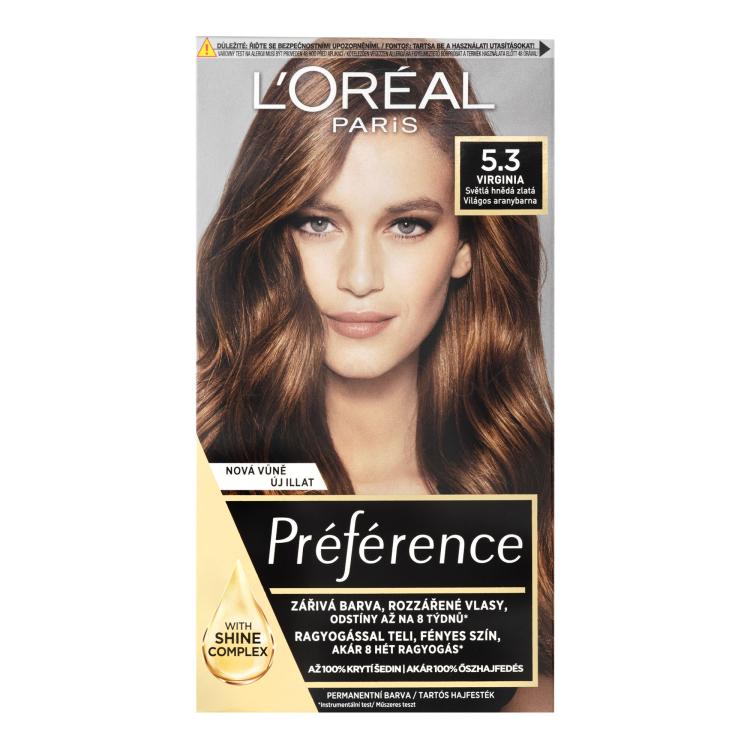 L&#039;Oréal Paris Préférence Farba na vlasy pre ženy 60 ml Odtieň 5,3 Virginia