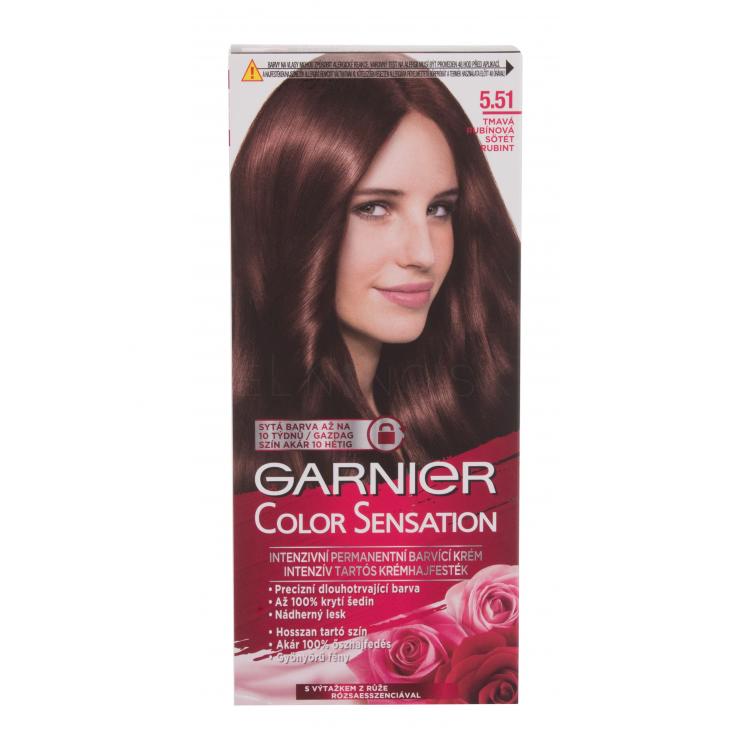 Garnier Color Sensation Farba na vlasy pre ženy 40 ml Odtieň 5,51 Dark Ruby