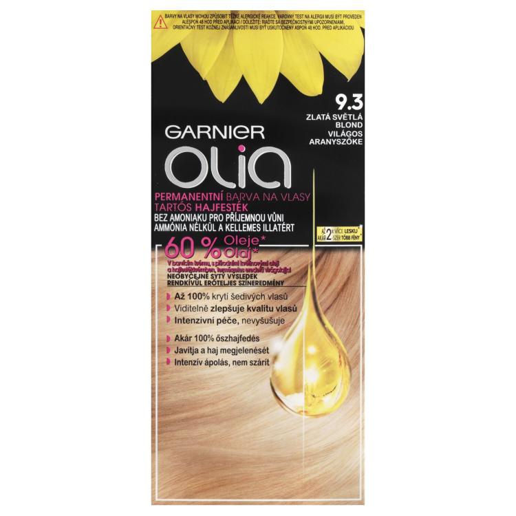 Garnier Olia Permanent Hair Color Farba na vlasy pre ženy 50 g Odtieň 9,3 Golden Light Blonde