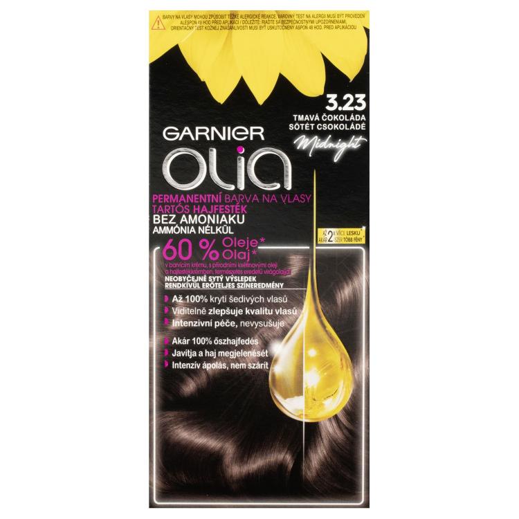 Garnier Olia Permanent Hair Color Farba na vlasy pre ženy 50 g Odtieň 3,23 Black Amber