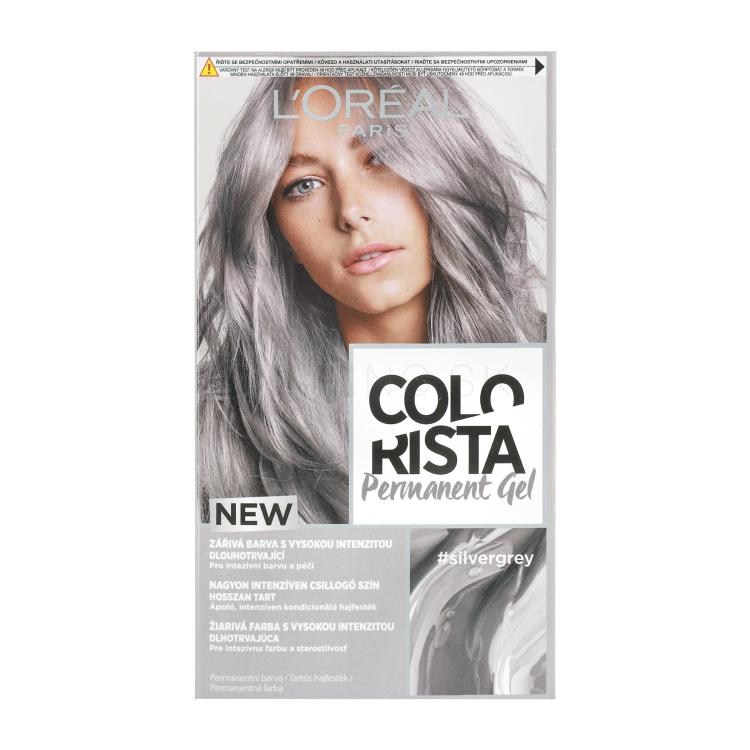 L&#039;Oréal Paris Colorista Permanent Gel Farba na vlasy pre ženy 60 ml Odtieň Silver Grey