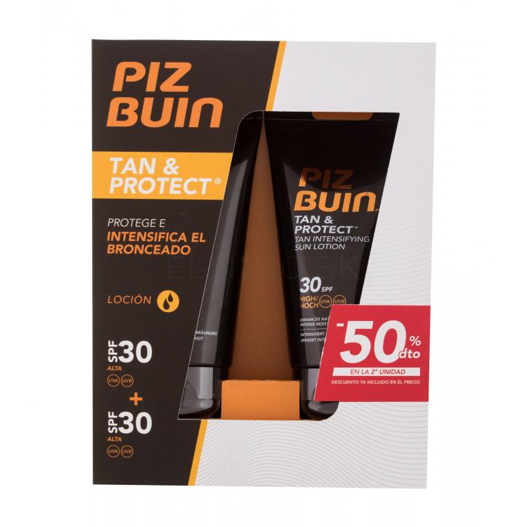 PIZ BUIN Tan &amp; Protect Tan Intensifying Sun Lotion SPF30 SET Darčeková kazeta mlieko na opalovanie Tan &amp; Protect Sun Lotion SPF30 2 x 150 ml