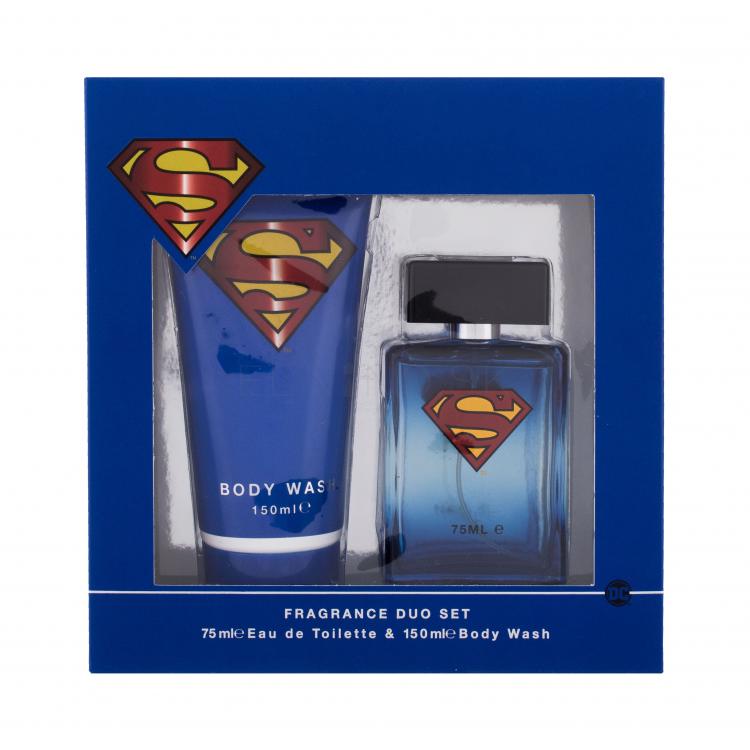 DC Comics Superman Darčeková kazeta pre deti toaletná voda 75 ml + sprchovací gél 150 ml poškodená krabička