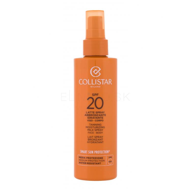 Collistar Smart Sun Protection Tanning Moisturizing Milk Spray SPF20 Opaľovací prípravok na telo 200 ml