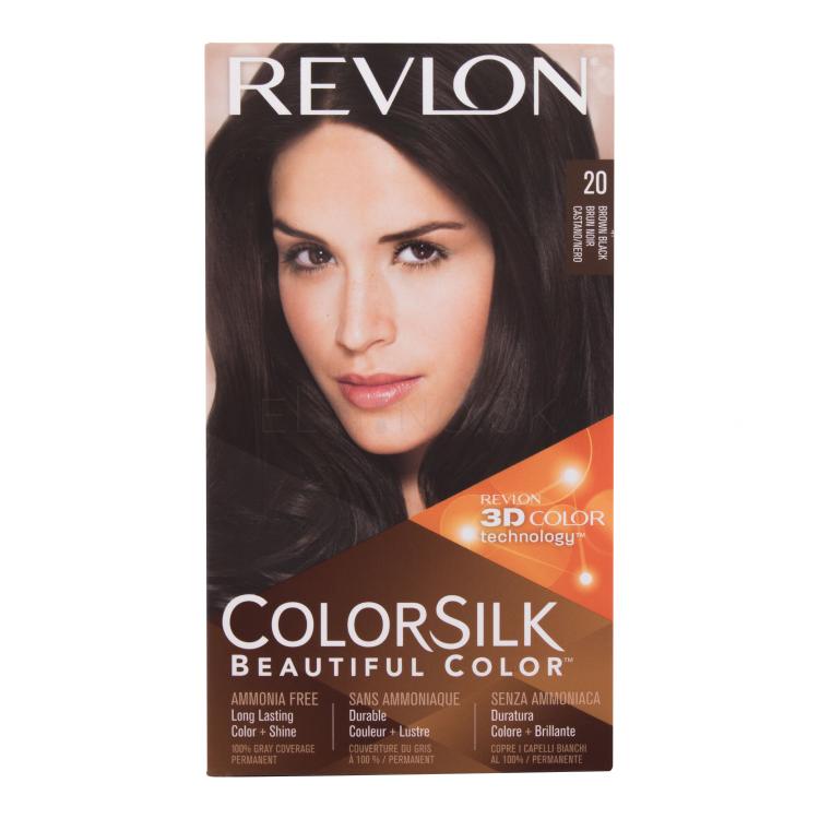 Revlon Colorsilk Beautiful Color Farba na vlasy pre ženy Odtieň 20 Brown Black Set