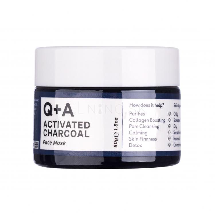 Q+A Activated Charcoal Pleťová maska pre ženy 50 g