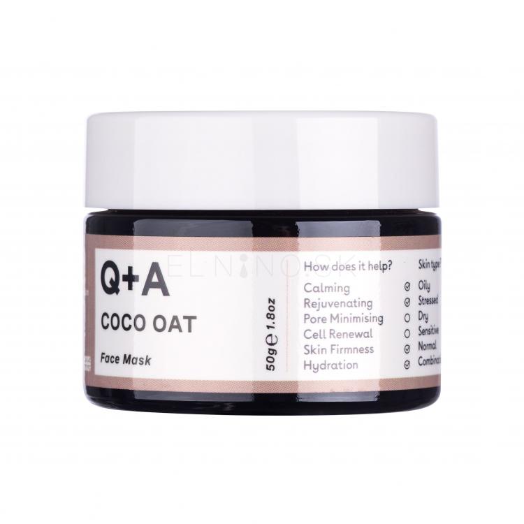 Q+A Coco Oat Pleťová maska pre ženy 50 g