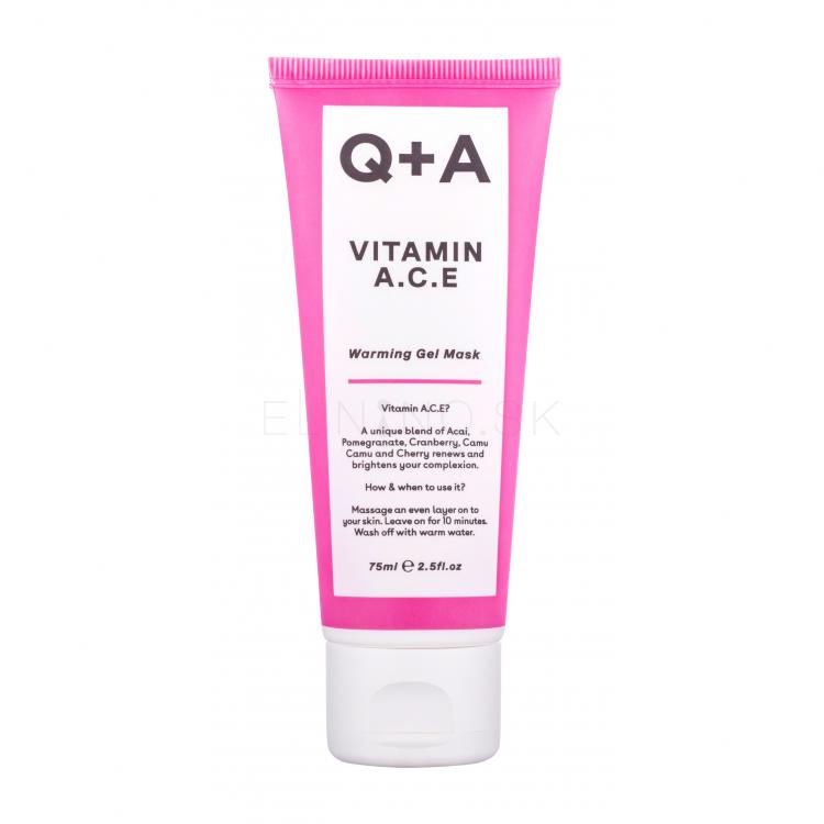 Q+A Vitamin A.C.E Warming Gel Mask Pleťová maska pre ženy 75 ml