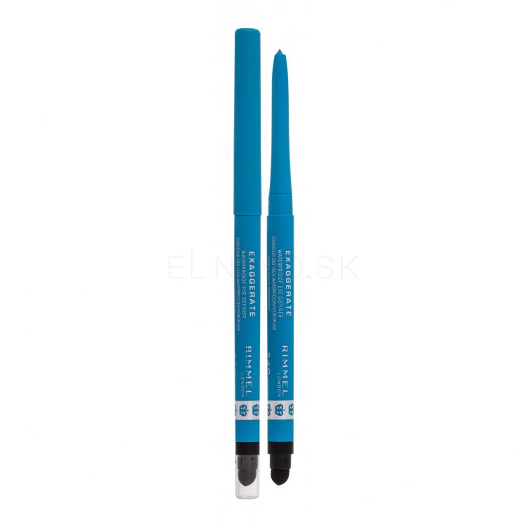 Rimmel London Exaggerate Waterproof Ceruzka na oči pre ženy 0,28 g Odtieň 240 Aqua Sparkle