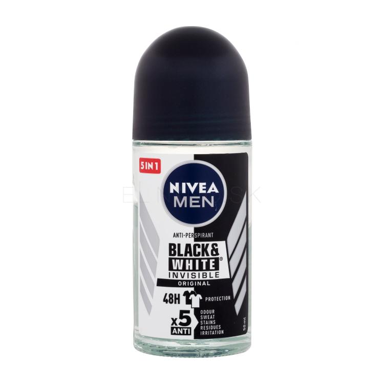 Nivea Men Invisible For Black &amp; White Original Deo Roll-On Antiperspirant pre mužov 50 ml