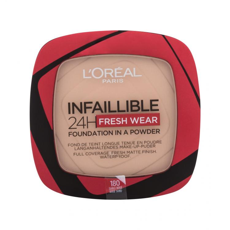 L'Oréal Paris Infaillible 24H Fresh Wear Foundation In A Powder Make-up pre ženy 9 g Odtieň 180 Rose Sand