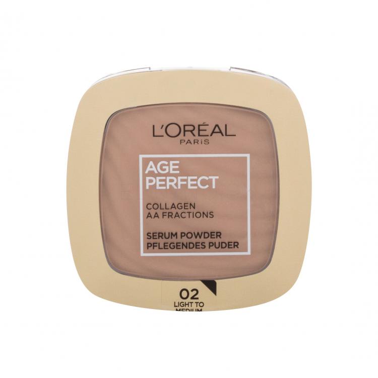 L&#039;Oréal Paris Age Perfect Serum Powder Púder pre ženy 9 g Odtieň 02 Light To Medium