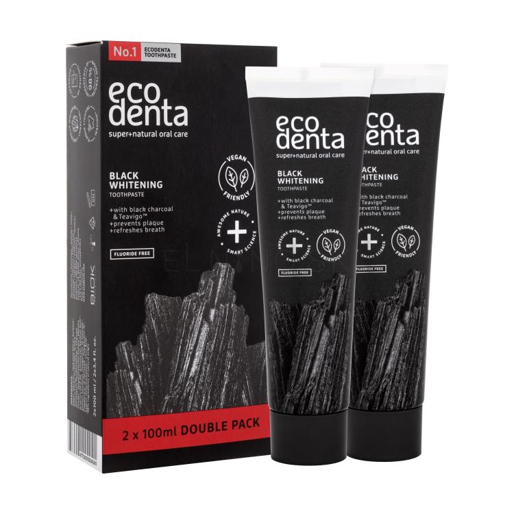 Ecodenta Toothpaste Black Whitening Darčeková kazeta bieliaca zubna pasta Black Whitening 2 x 100 ml
