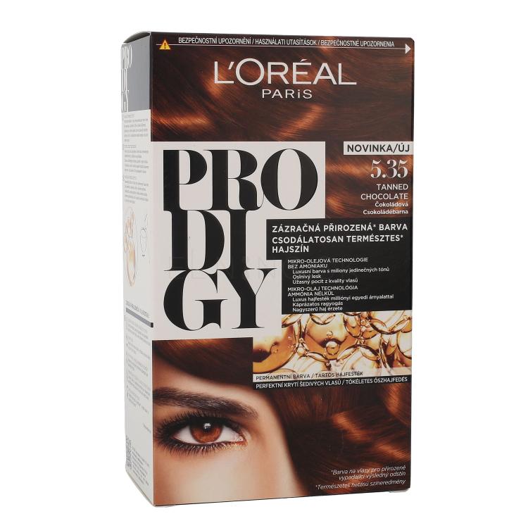 L&#039;Oréal Paris Prodigy Farba na vlasy pre ženy 1 ks Odtieň 5.35 Tanned Chocolate