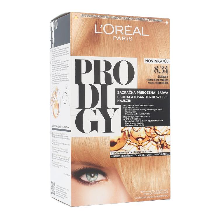 L&#039;Oréal Paris Prodigy Farba na vlasy pre ženy 1 ks Odtieň 8.34 Sunset