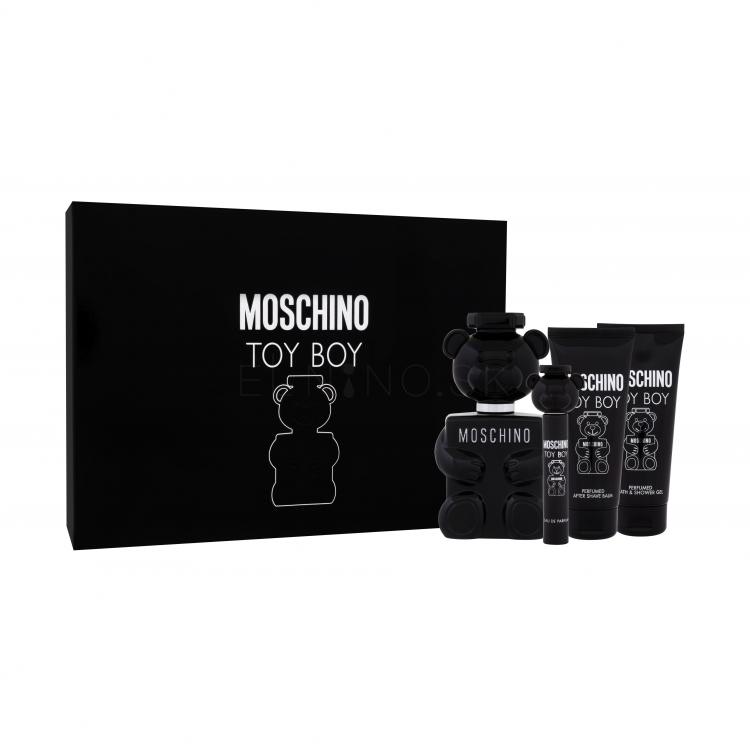 Moschino Toy Boy Darčeková kazeta parfumovaná voda 100 ml + parfumovaná voda 10 ml + balzam po holení 100 ml + sprchovací gél 100 ml
