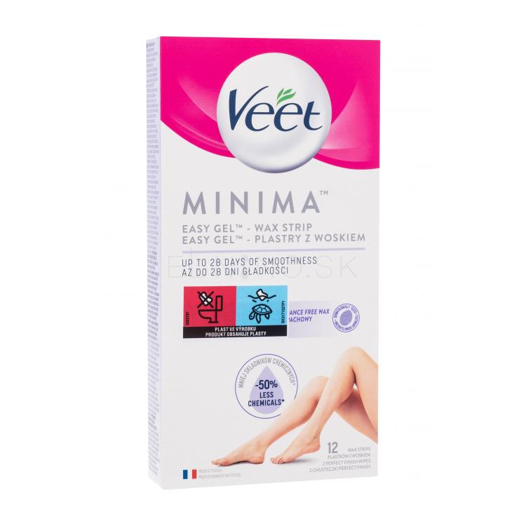 Veet Minima Easy-Gel™ Wax Strips Legs &amp; Body Depilačný prípravok pre ženy 12 ks