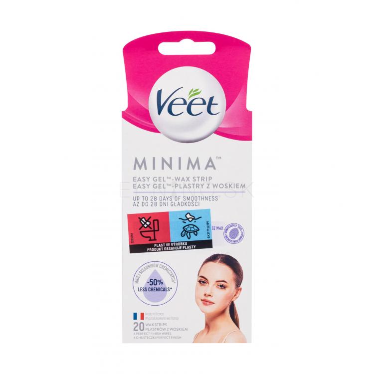 Veet Minima Easy-Gel™ Wax Strips Face Depilačný prípravok pre ženy 20 ks