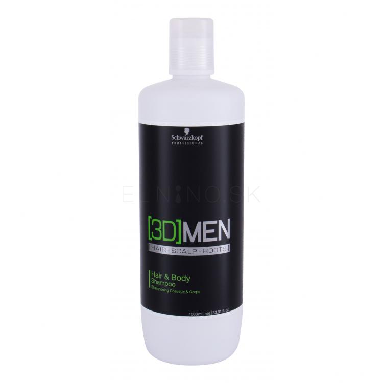 Schwarzkopf Professional 3DMEN Hair &amp; Body Šampón pre mužov 1000 ml