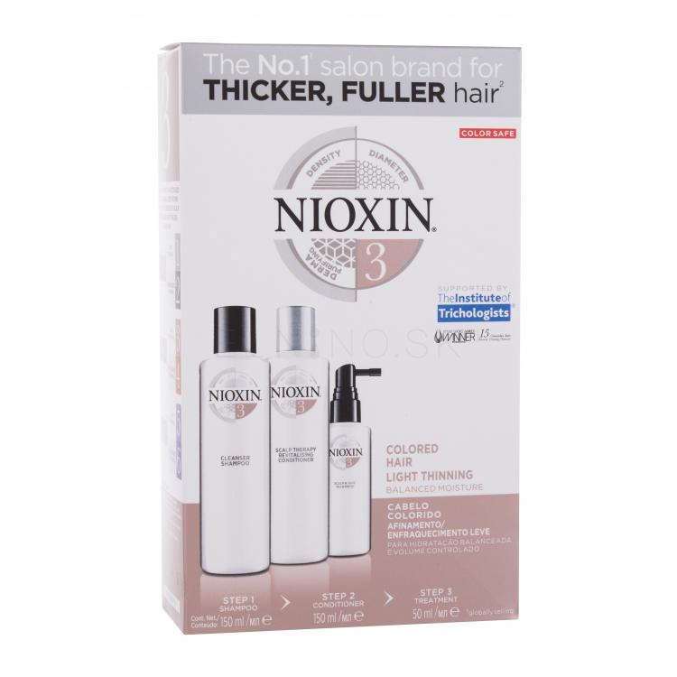 Nioxin System 3 Darčeková kazeta pre ženy šampón 150 ml + kondicionér 150 ml + vlasová starostlivosť 50 ml