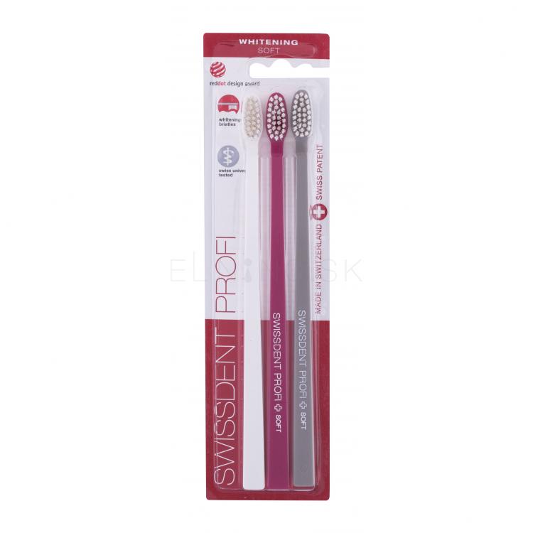 Swissdent Profi Whitening Trio Soft Zubná kefka 3 ks Odtieň White, Pink, Grey