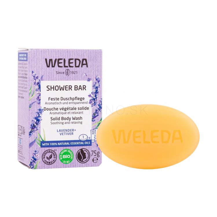 Weleda Shower Bar Lavender + Vetiver Tuhé mydlo pre ženy 75 g