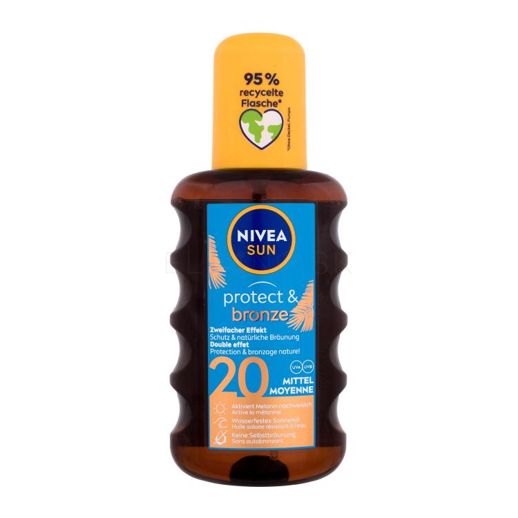 Nivea Sun Protect &amp; Bronze Oil Spray SPF20 Opaľovací prípravok na telo 200 ml