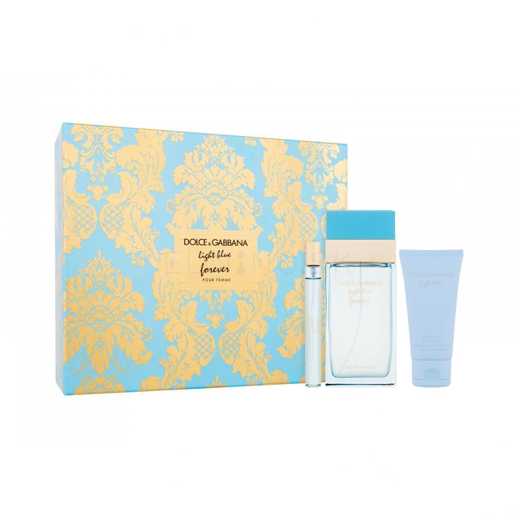 Dolce&amp;Gabbana Light Blue Forever Darčeková kazeta parfumovaná voda 100 ml + telový krém 50 ml + parfumovaná voda 10 ml