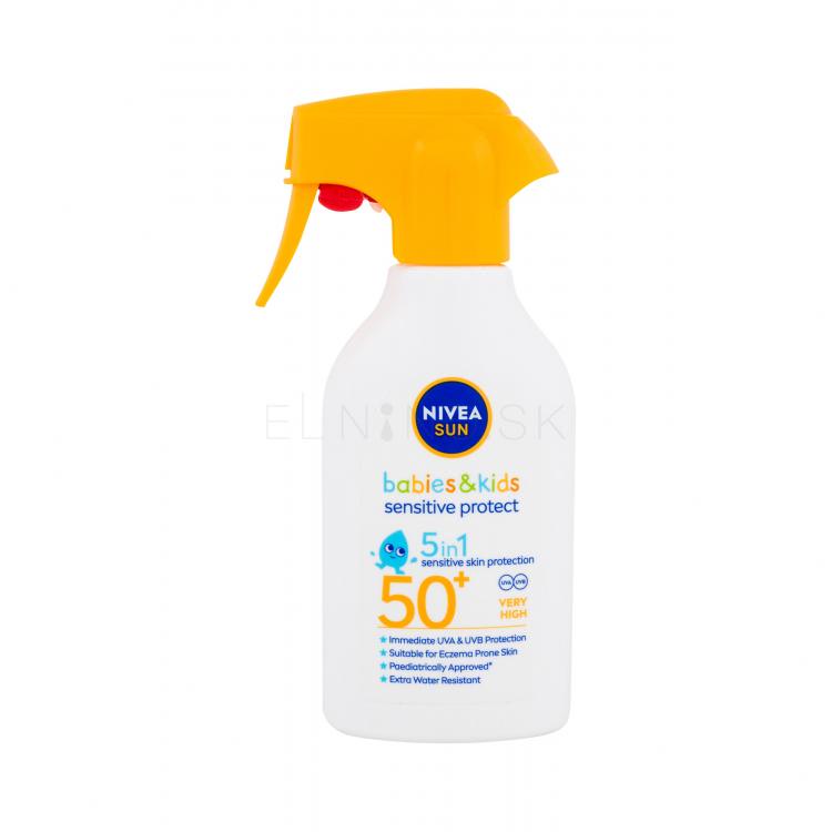 Nivea Sun Babies &amp; Kids Sensitive Protect Spray SPF50+ Opaľovací prípravok na telo pre deti 270 ml