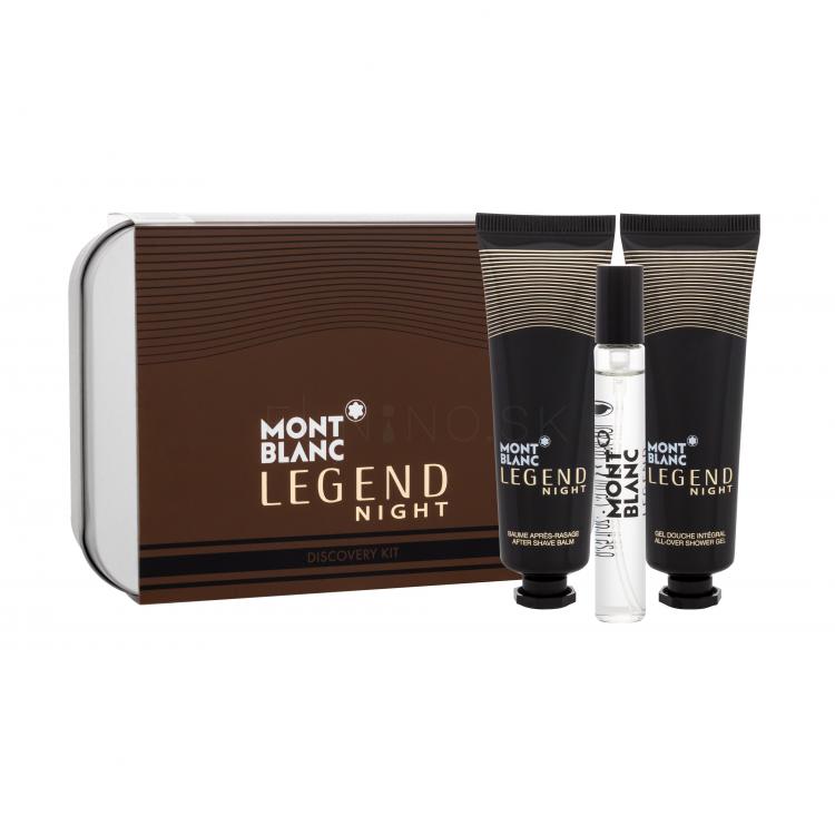 Montblanc Legend Night Darčeková kazeta parfumovaná voda 7,5 ml + balzam po holení 30 ml + sprchovací gél 30 ml