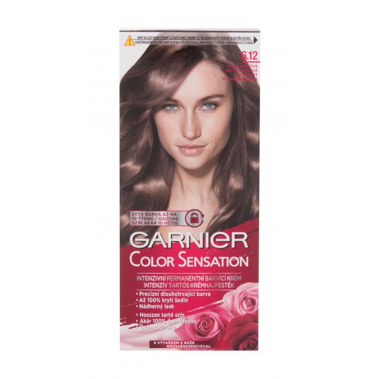 Garnier Color Sensation Farba na vlasy pre ženy 40 ml Odtieň 6,12 Diamond Light Brown poškodená krabička