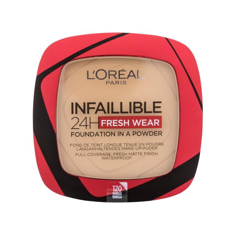 L&#039;Oréal Paris Infaillible 24H Fresh Wear Foundation In A Powder Make-up pre ženy 9 g Odtieň 120 Vanilla