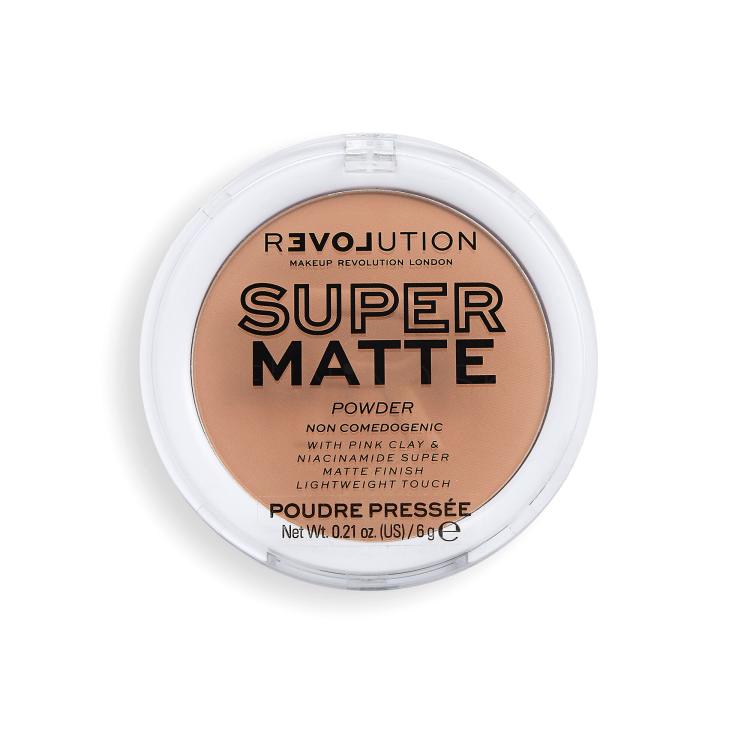 Revolution Relove Super Matte Powder Púder pre ženy 6 g Odtieň Tan