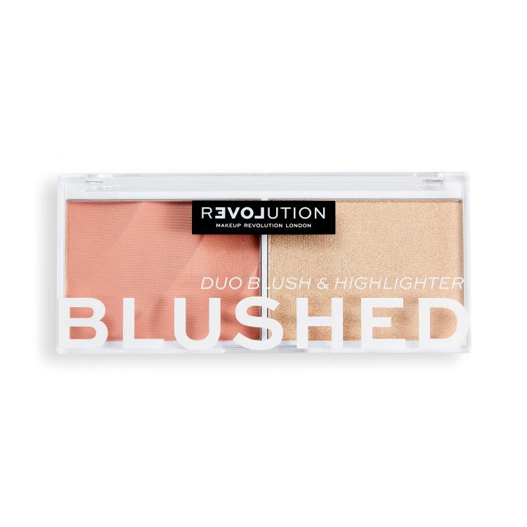 Revolution Relove Colour Play Blushed Duo Blush &amp; Highlighter Kontúrovacia paletky pre ženy 5,8 g Odtieň Sweet