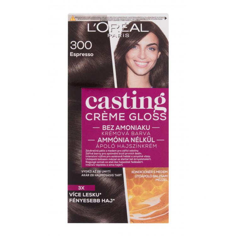 L&#039;Oréal Paris Casting Creme Gloss Farba na vlasy pre ženy 48 ml Odtieň 300 Espresso poškodená krabička