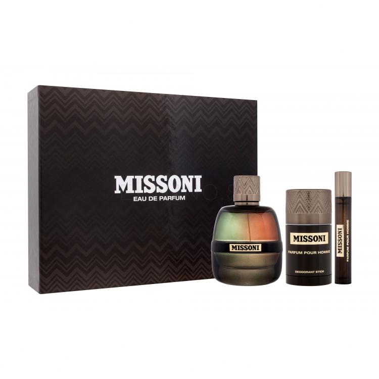 Missoni Parfum Pour Homme Darčeková kazeta pre mužov parfumovaná voda 100 ml + parfumovaná voda 10 ml + deostick 75 ml