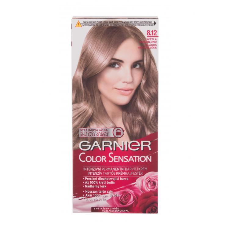 Garnier Color Sensation Farba na vlasy pre ženy 40 ml Odtieň 8,12 Light Roseblonde poškodená krabička