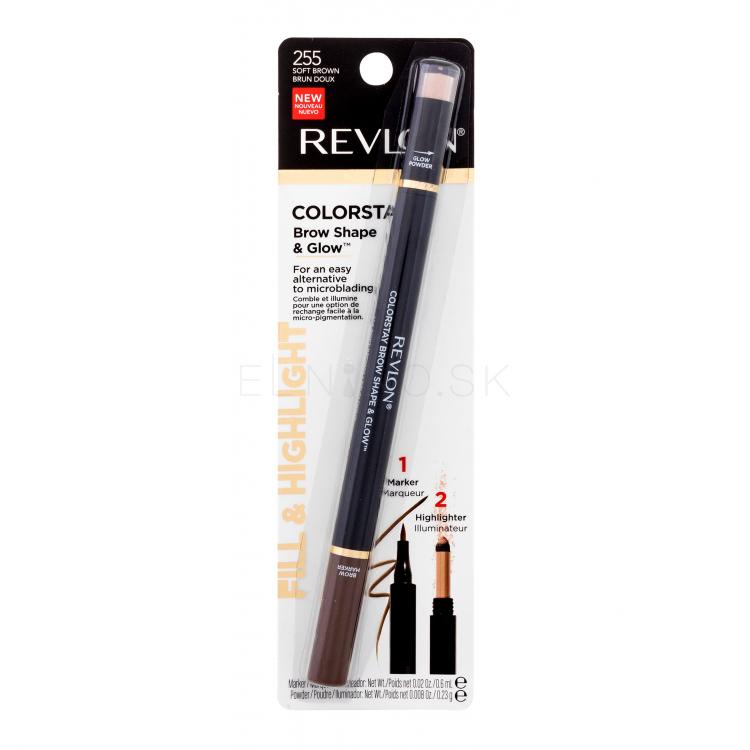 Revlon Colorstay Brow Shape &amp; Glow Ceruzka na obočie pre ženy 0,83 g Odtieň 255 Soft Brown