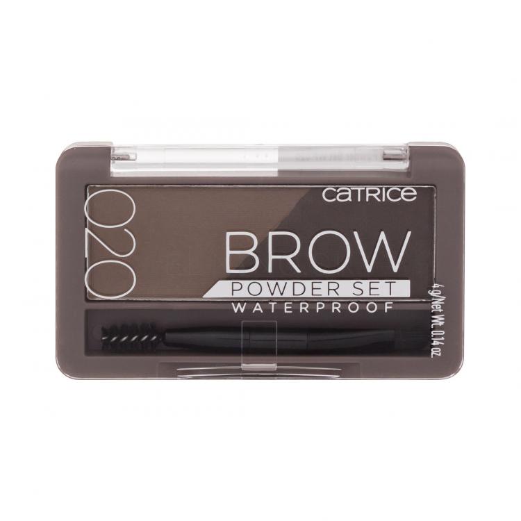 Catrice Brow Powder Set Waterproof Set a paletka na obočie pre ženy 4 g Odtieň 020 Ash Brown