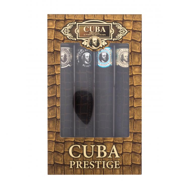 Cuba Prestige Darčeková kazeta toaletná voda 35 ml + toaletná voda Prestige Black 35 ml + toaletná voda Prestige Platinum 35 ml + toaletná voda Prestige Legacy 35 ml