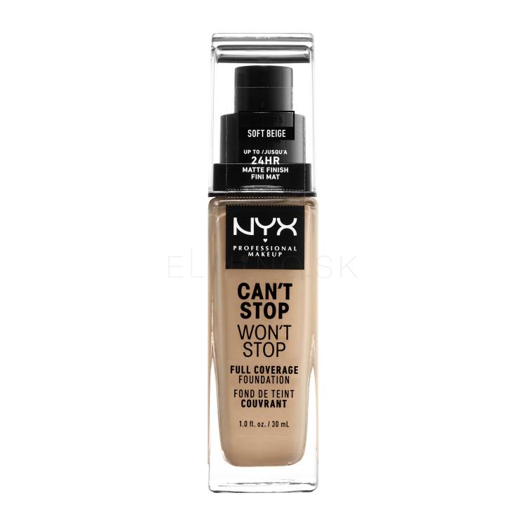 NYX Professional Makeup Can&#039;t Stop Won&#039;t Stop Make-up pre ženy 30 ml Odtieň 7.5 Soft Beige