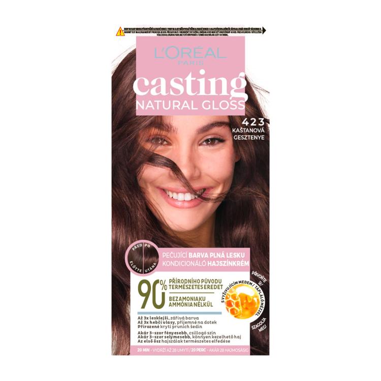 L&#039;Oréal Paris Casting Natural Gloss Farba na vlasy pre ženy 48 ml Odtieň 423
