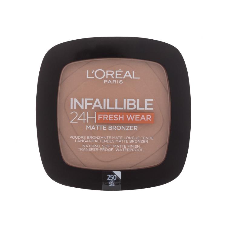 L&#039;Oréal Paris Infaillible 24H Fresh Wear Matte Bronzer Bronzer pre ženy 9 g Odtieň 250 Light