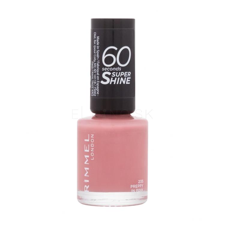 Rimmel London 60 Seconds Super Shine Lak na nechty pre ženy 8 ml Odtieň 235 Preppy In Pink