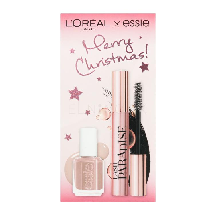 L&#039;Oréal Paris Merry Christmas! Darčeková kazeta špirála Lash Paradise 6,4 ml + lak na nechty Essie Nail Color 13,5 ml 11 Not Just A Pretty