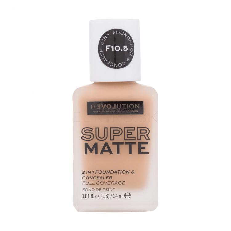 Revolution Relove Super Matte 2 in 1 Foundation &amp; Concealer Make-up pre ženy 24 ml Odtieň F10.5