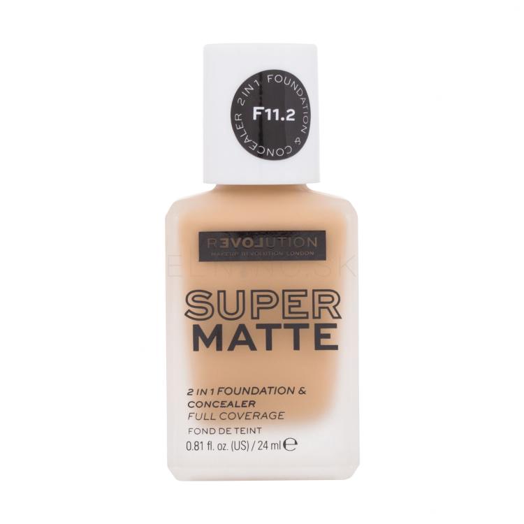 Revolution Relove Super Matte 2 in 1 Foundation &amp; Concealer Make-up pre ženy 24 ml Odtieň F11.2