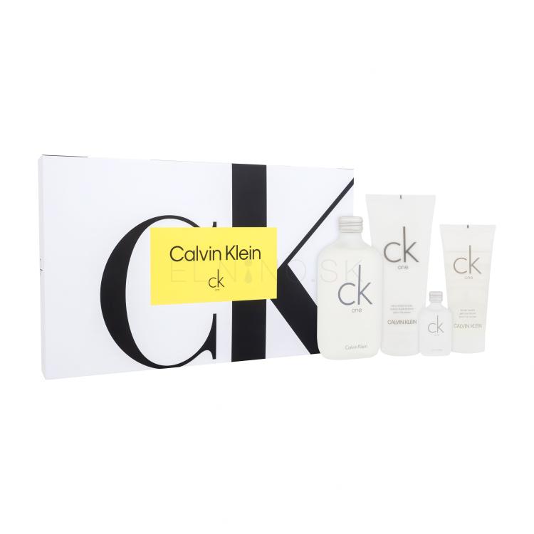 Calvin Klein CK One Darčeková kazeta toaletná voda 200 ml + telové mlieko 200 ml + sprchovací gél 100 ml + toaletná voda 15 ml